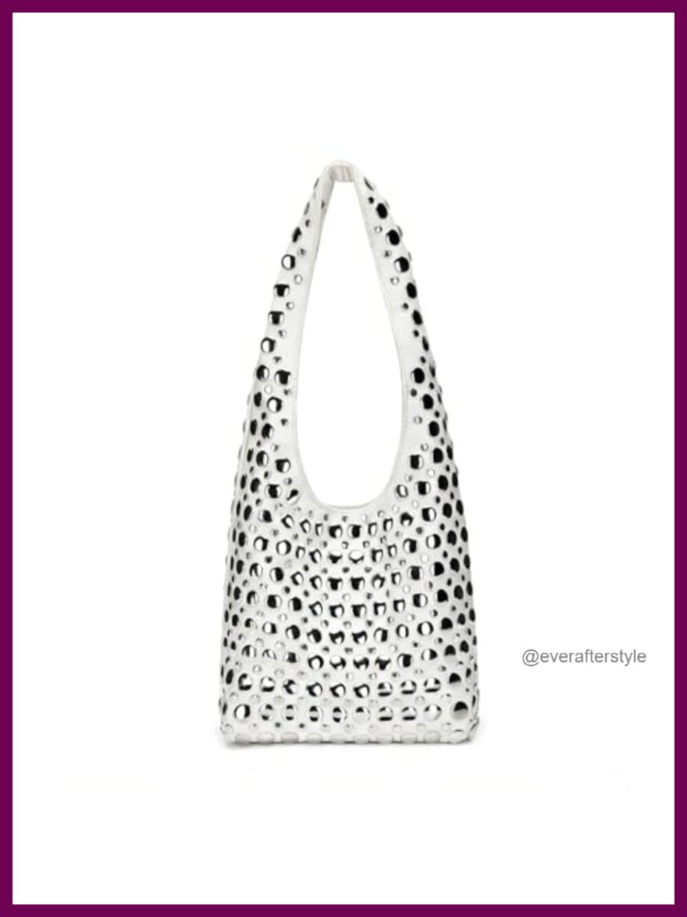 Studded Hobo Bag Y2K Rivets Bucket Purse Faux Leather Shoulder Bag